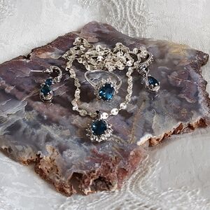 Women's 925 London Blue Topaz Jewelry Set